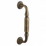 Baldwin2576-MTG8Richmond Door Pull with Roses 8 in. CtC for Glass Door Prep with Rosettes